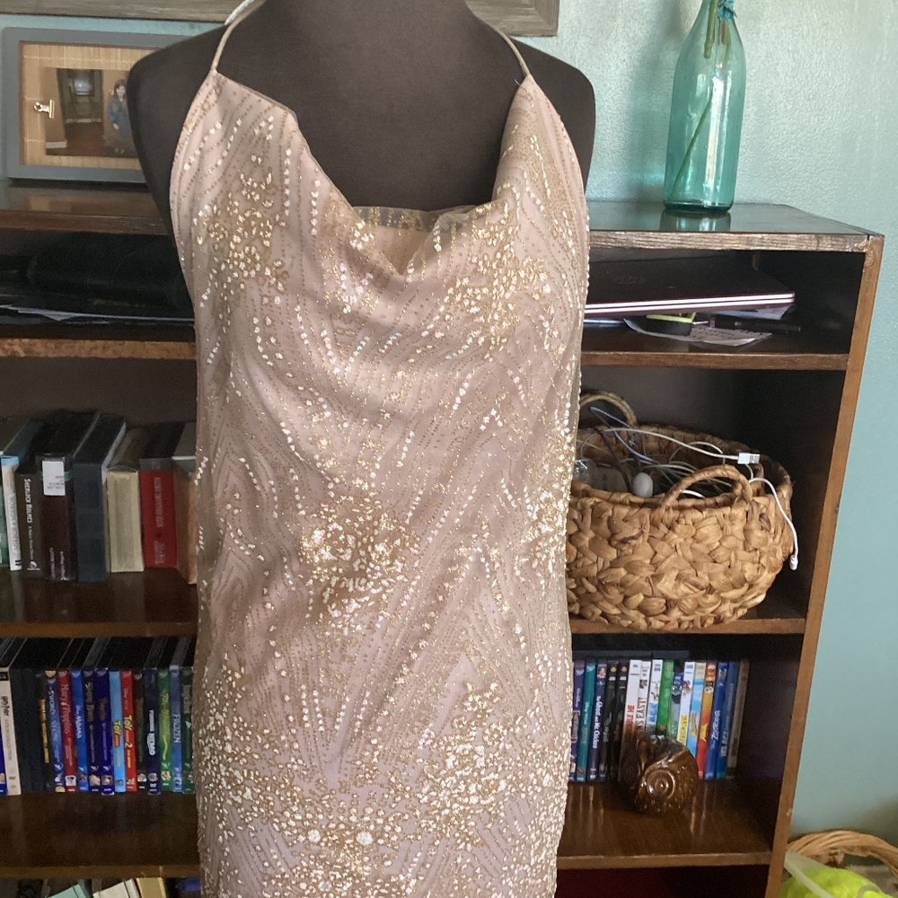Hello Molly champagne mini dress size small